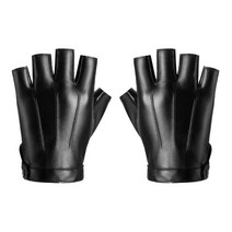 PU 가죽 장갑 야외 운동 하이킹용 반 손가락 겨울, 한개옵션0