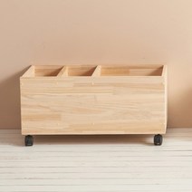 다리엘 원목 칸칸이 이동식 수납함(착불), 색상:삼나무