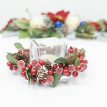 [바보사랑] 크리스마스장식 레드 슈거베리 캔들링 조화리스 크리스마스소품, 상세 설명 참조