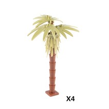 레고호환 부품 블럭 블록 피규어 정원 식물 정글 벽돌 코코넛 야자수 트렁크베이스 빌딩 조경 호환 조립 입자, 카키코코넛-4개