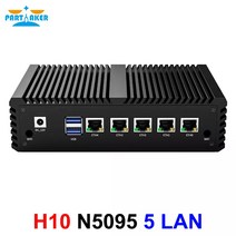 소형 인텔 셀러론 N5095 소프트 라우터 팬리스 미니 PC 5 x 2.5G LAN HD-MI VGA 2 COM pfSense 방화벽 장치 Esxi AES-NI 4G LTE SIM, [01] N5095 I225 5 LAN, [02] AU, [02] 4GB DDR4 128GB SSD