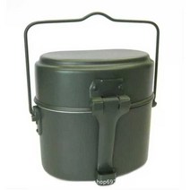 군인 캠핑 알루미늄 군용 군대 추억의 도시락, 17cmx10cm 밀리터리 그린