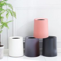 !i 스텐원형휴지통 【모던 무지 원형 사무실 쓰레기통 실내 휴지통 8L 3색】 검은색쓰레기통 LVN :od: ju22* 4A1603 Ea~, 블랙