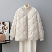 역시즌 패딩 깔깔이 숏패딩 구스다운 코트 경량 누빔 슬림핏