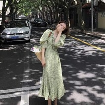 여성 원피스 티 인 티 드레스 여름 부드러운 프렌치 퍼스트 러브 프릴 플로랄 드레스 하이 엔드 시크 아름다운 스커트