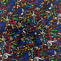 캔버스원단 옥스포드원단 패브릭원단 아름다운 100% 코튼 원단 블랙 컬러 노트 패턴 디지털 인쇄 재봉 DIY, 04 wide 110cmx200cm