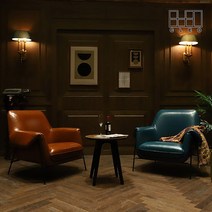 [끌레오] 헨리 1인용 이태리 천연면피 아닐린 가죽 소파 CL290, 색상 선택:브라운