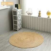 라탄 러그 여름 거실 장식 카페트 라운드 침실 카페, 01 크기, 10 물갈대 원형 지름 1m