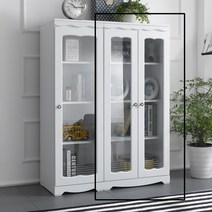 라인 1300-600 장식장 거실 유리 진열장, 화이트
