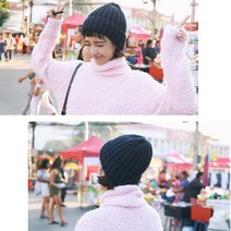 W 블랙 그레이 비니 모자 벙거지 공항 패션 도매 1P