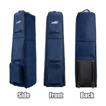 제주항공골프백 골프백항공커버 캐디백후드커버 골프백후드커버 휴대용 접이식 옥스포드 항공 골프 클럽 여행 가방 커버 바퀴 경량으로 방수, 파란색