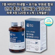간 질환 손상 보호 간기능 저하 개선제 AST ALT 수치 감소 술 알콜 분해 해독 간장제 30대 40대 50대 60대 남성 여성 간에 좋은 밀크씨슬 하루 4정 영영제 120정, 1개