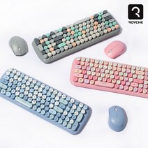 로이체 레트로 무선 키보드마우스세트 RMK-5000, RMK-5000 그레이