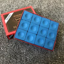 카본큐대 12pcs 당구 분필 스누커 당구 큐 팁 큐 스틱 당구 액세서리 블루 큐 분필, 초록, 12개