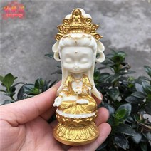 상아 열매조각관세음불상불교 용품수공예품거실 진열품차량용 미술품, 금도금+선물함