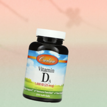 비타민d3 Carlson Labs 비타민D3 1OOOIU(25mcg) 콜리칼시페롤 비타민D-3 소프트젤 [25O정*1병]