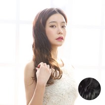 55cm 웨이브 인모 똑딱이 붙임머리피스 부분가발 12pcs, 02내츄럴블랙