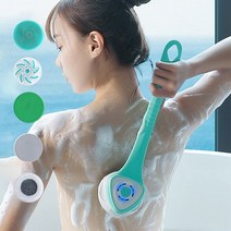 Zeresi 실리콘 전동 바디 브러쉬 5개 브러쉬 탈부착 가능 세트, 흰색