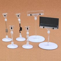 부착식 원판 쇼클립 네임텍 메모 아크릴 홀더 집게 클립 꽂이 명함 이름표 가격표 종이 사진, 제품선택, 4볼+반달집게