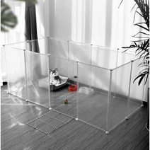 대형견 펜스 휀스 애견 울타리 고급형 야외, 투명11개+도어1개+커버8개35x35cm