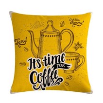 45x45 러브 커피 컵 디자인 베개 커버 리넨 쿠션 자동차 홈 인테리어