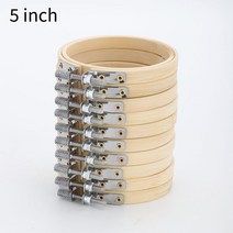 목재기계부품 목공기계 부품 10 pcs/set 3/4/5 인치 나무 프레임 세트 자수 후프 반지 DIY 크로스 스티치, 02 5 INCH