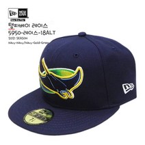 뉴에라 [슈즈네][정품] MLB 어센틱 탬파베이 레이스 얼트 야구모자 사이즈캡 59FIFTY 메이저리그 선수모자 미국직배송