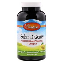 Carlson Labs 칼슨 랩 솔라 D 젬 비타민D3 4000IU+오메가3 360정, 1팩