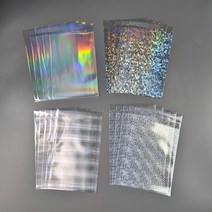 홀로그램 opp 비닐 포장 다양한 사이즈 포카슬리브 자개 레인보우 펄 디자인, C_펄 체크 50매