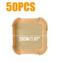 제빵 기구 도구 베이커리50/100Pcs Airfryer 베이킹 종이 오일 증거 공기 프라이 일회용 종이 라이너 바베, 08 50pcs Square 20cm