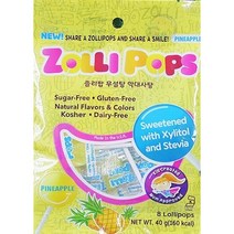졸리팝 무설탕 막대사탕 딸기맛 40g 1개, 파인애플맛