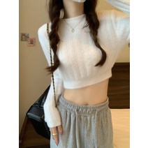 여성스웨터 모든 것과 일치하는 침몰 스트라이프 라운드 넥 스웨터 여성 가을 작은 짧은 배꼽 탑 슬림핏 겉옷 흰색 바닥 스웨터