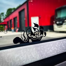 해적선 크라켄 비닐 데칼 자동차 창 범퍼 스티커 귀여운 재미있는 만화 SUV 장식 액세서리 부품 방수, [01] Black, [02] SHIP AND KRAKEN