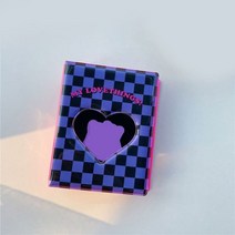 귀여운 곰 사진 앨범 3 인치 러브 하트 할로우 Kpop 카드 바인더 포토카드 ID 홀더 40 포켓 명함 책, B2