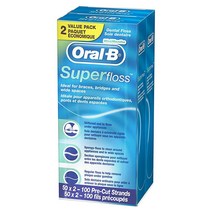Oral B 슈퍼 플로스 프리컷 치실 민트 50회 분 2개 세트, 기본