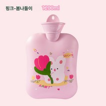 Ciliver 텐홍 겨울 PVC 충전 온수팩 캐릭터 주수온수팩 고온방폭 도매대발, 1개, 애니멀랜드-핑크-1200ml