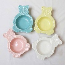 곰돌이보울 베어볼 시리얼그릇 접시 보울 홈카페, 보울, 옐로우