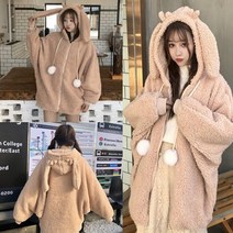 [vivi홀릭] 황후의 품격 최강 동안룩 뽀글이 토끼 후드 집업 빅사이즈_vi0049