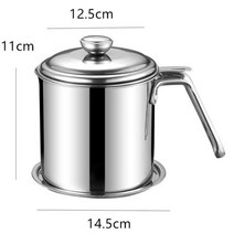 1.3L 스테인레스 스틸 오일 필터 냄비 대용량 용기 캔 지방 분리기 그리스 스트레이너 저장 탱크 주방 요리 도구, CHINA _1.3L Style 3