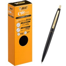 빅(Bic) 볼펜 클릭 골드 0.5 유성 블랙 매끈한 흑색축 12본 CFCGBLK05BLKJ