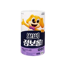 뽀삐 유한킴벌리 점보롤티슈 1겹 600m, 4롤, 1개