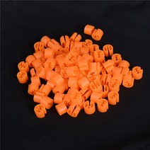 플라스틱 스냅 온 옷걸이 크기 마커 클립 옷 액세서리 라벨 튜브 마크 원형 100PCS, 01 오렌지, 한개옵션1