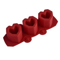 3홀 라운드 콘크리트 화분 석고 금형 DIY 아로마 테라피 양초 장식용, 06 Heart-red