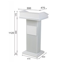 아크릴강연대 교탁 교수대 단상 사회대 강의 연설, YT-66 흰색 연철 페인트