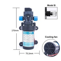 다이어프램 펌프 소형 미니 수중 펌프 자동 스위치 리플 로우 다기능 dc 가있는 12v 24v 80w 고압 6lmin 1.0mpa 100°c 물