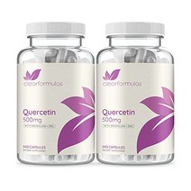 ClearFormula 포뮬러s Quercetin 퀘르세틴 500mg (2 팩) Bromelain Zinc - 240 캡슐Quercetin Dihydrate to Immune Ca