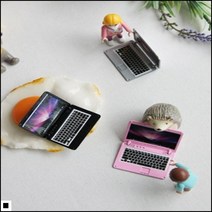 리얼아트 정교한디자인 키덜트용 핑크색감 노트북장난감 노트북미니어쳐, 핑크