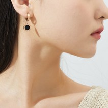 노이드비 써지컬스틸 베이직자개 드롭귀걸이 2컬러