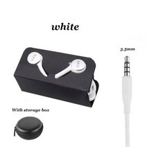 samsung 이어폰 galaxy s8 s9 s10 akg eo-ig955 헤드셋 3.5mm 이어폰 포함 huawei xiaami oneplus 스마트폰용 마이크 와이어, 흰색 보관함