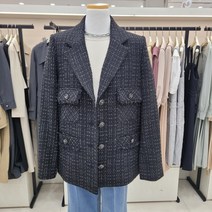 온앤온 싱글버튼 격자패턴 트위드자켓njw3mj3201